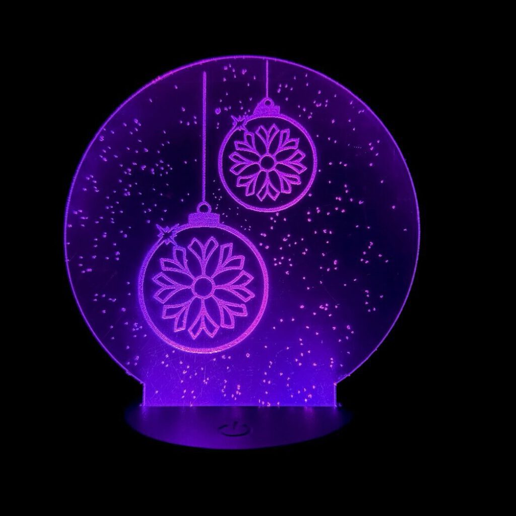 Bola Bola-Árbol con dibujo de 2 bolas-LedMalva-25-LáserChispa