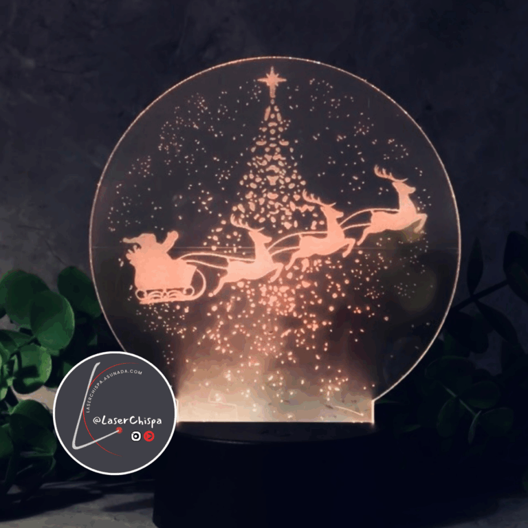 Bola con Árbol Trineo Led LáserChispa