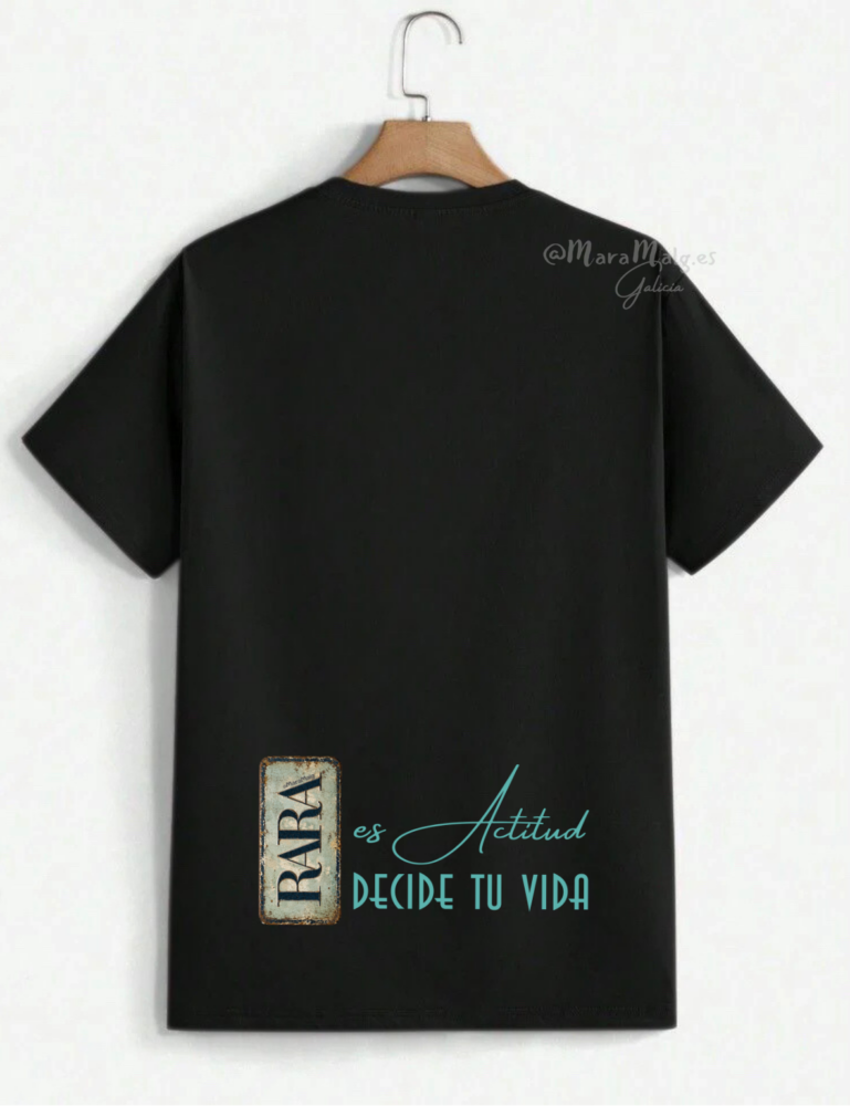 Camiseta diseños RARA es Actitud Decide tu vida en azul por MaraMalg
