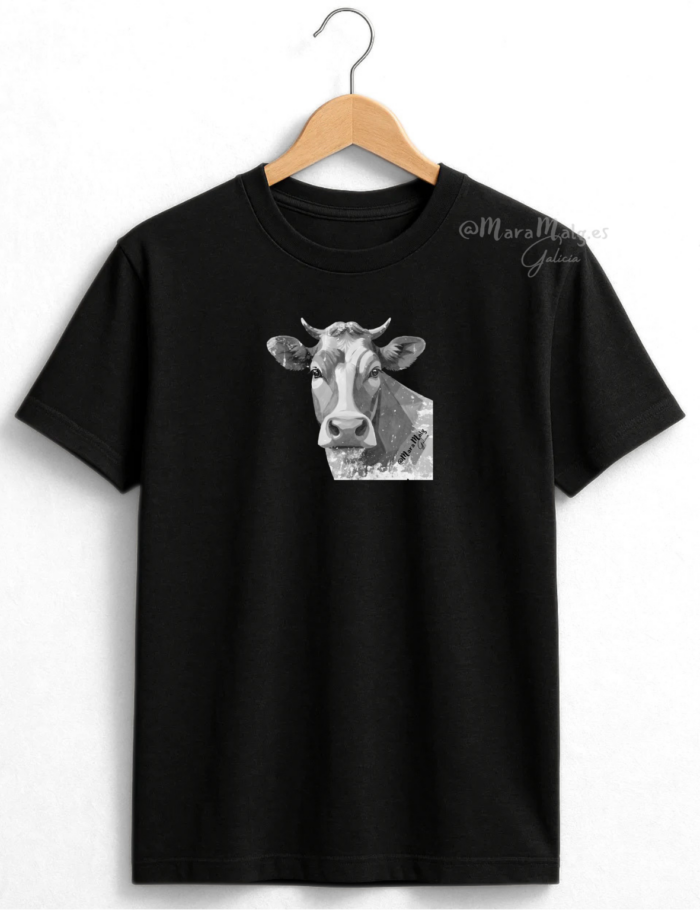 Camiseta diseño Vaca Blanco y Negro MaraMalg